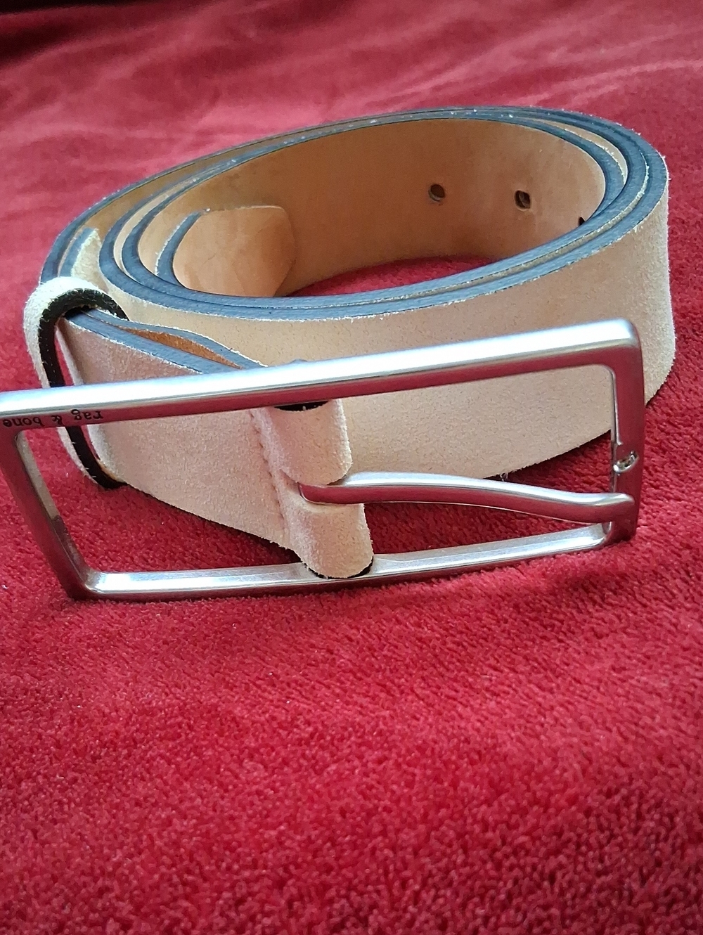 Womens Rag & Bone Rebound Suede Leather Belt Medium